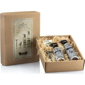 Kosmetická sada Gordon Barber Beard and Finishing Kit - Holící strojek 1 ks + olejové tonikum na vousy 50 ml + balzám po holení 100 ml + čistící gel na vousy 150 ml + náhradní žiletky 5 ks Dárková sada