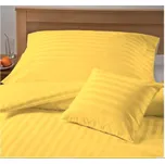Damaškové hotelové povlečení 25 mm proužek žlutá 140x200 + 70x90