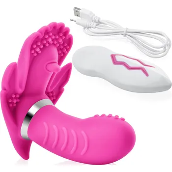 Erotický masážní přípravek BEZDRÁTOVÝ MASAŽÉR 20 FUNKCÍ - VIBRUJÍCÍ MUŠLIČKA S PENISEM – 70039998