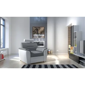 Křeslo Křeslo CORDOBA se záhlavníkem šedá / bílá