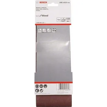 Brusný papír 3x Brusný pás - brusivo pro pásové brusky Bosch Best for Wood and Paint X440 100x610mm, zr. 150, pro brusky Bosch, Hitachi, Holz-Her, Makita, Ryobi, Wegoma (2608606133)