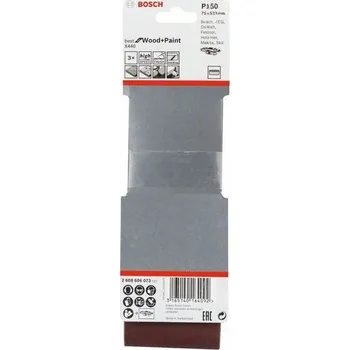 Brusný papír 3x Brusný pás - brusivo pro pásové brusky Bosch Best for Wood and Paint X440 75x533mm, zr. 150, pro brusky Bosch, AEG, DeWALT, Festool, Holz-Her, Makita a Skil (2608606073)