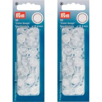 Plastové patentky Prym Color Snaps průsvitné, kulaté Patentky: Matné