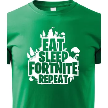 Chlapecké tričko Dětské tričko Eat Sleep Fortnite Repeat, Barva Zelená, Velikost 158 cm/12 roků, Canvas Dětské tričko Bezvatriko.cz 1