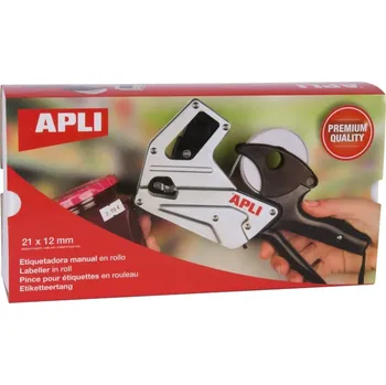 Etiketovací kleště APLI Jednořádkové etiketovací kleště Premium - etikety cola-ply 22x12 - stříbrné/černé
