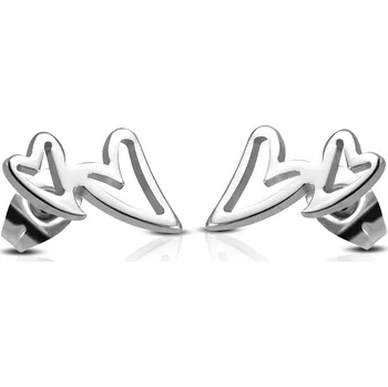 Náušnice Šperky4U Ocelové náušnice - srdíčka - OPN1310