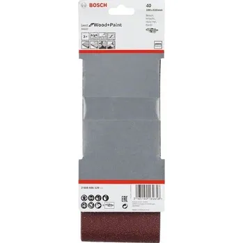 Brusný papír 3x Brusný pás - brusivo pro pásové brusky Bosch Best for Wood and Paint X440 100x610mm, zr. 40, pro brusky Bosch, Hitachi, Holz-Her, Makita, Ryobi, Wegoma (2608606129)