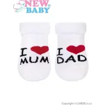 Kojenecké froté ponožky New Baby bílé I Love Mum and Dad Bílá 62 (3-6m)