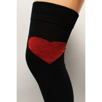 Dámské ponožky Nadkolenky se srdíčky, Velikost: UK- 4-7, EU ( 37-42 ), Barva Červená Gift3 1205