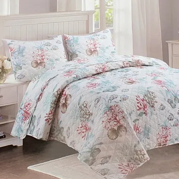 Přehoz na lůžko Numberoplus Prošívaný přehoz přes postel 200 x 240 cm MOŘE MODRÉ