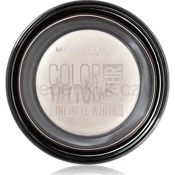 Oční stíny Maybelline Color Tattoo Matte Mousse gelové oční stíny 4 ml 45 Infinite White