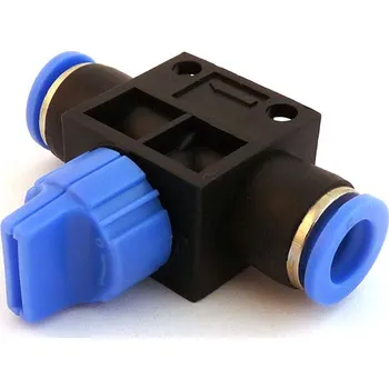 Lepící sada Pneumatická nástrčná spojka kohout EHVFF na vzduch 12mm s odfukem (Násuvná spojka kohout plastový pro hadice 12mm s odfukem)