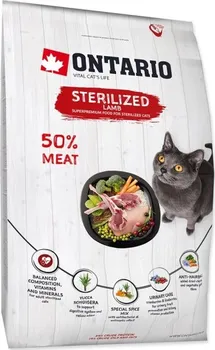 Krmivo pro kočku Ontario Cat Sterilised Lamb