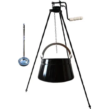 Kempingové nádobí Kotlík na ryby 30 L + stojan s kladkou VAR