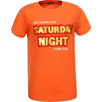 Chlapecké triko s flitry - Glo-Story BPO 7075, oranžová Barva: Oranžová, Velikost: 130