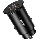 Autonabíječka USAMS CC097 s podporou Quick Charge 4.0 a Power Delivery černá