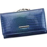 Lesklá modrá kožená peněženka Jennifer Jones 5249