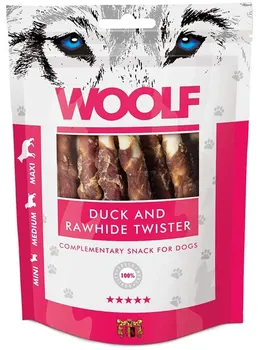 Pamlsek pro psa Woolf Duck & Rawhide Twister 100 g