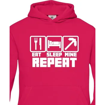 Chlapecká mikina Dětská mikina Eat Sleep Mine Repeat, Barva Purpurová, Velikost 122-128, Canvas Dětská mikina Bezvatriko.cz 1