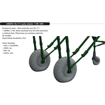 Plastikový model Eduard 1/48 He 111 early wheels (ICM)