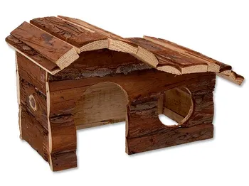 Small Animal Jewel Dřevěný domek s kůrou a kaskádou 26,5 x 16 x 13,5 cm