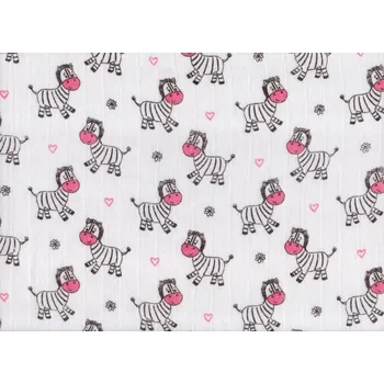 látková plena Bambusové plenky - zebra růžová 5 ks/bal. 70x70 cm