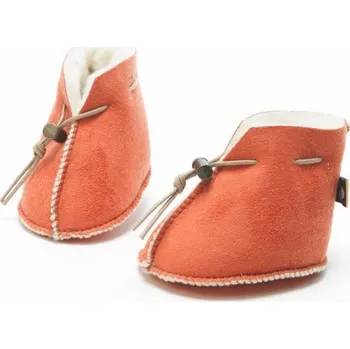 Capáčky Dětské botičky z ovčí vlny s velurem velikost S, M cihlově oranžová, Barevné varianty Červená, Velikosti M 200-100-00067