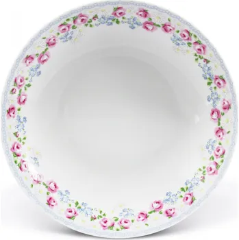 Talíř Leander Talíř hluboký, 22 cm, RoseLine, kvítky, Leander, český porcelán