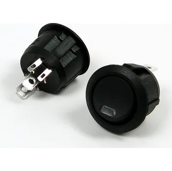 vypínač Vypínač kolébkový kulatý černý s LED červenou kontrolkou SCI R13112L02BBCRL1 ON-OFF