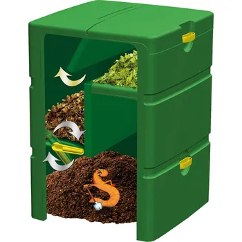 Kompostér Zahradní kompostér vícekomorový silnostěnný 600 l (Zahradní plastový kompostér ze silného materiálu)