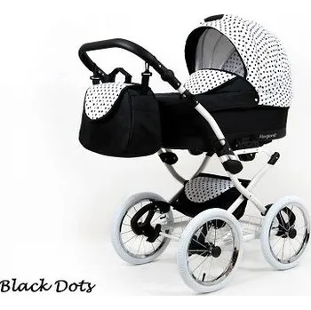Kočárek Raf-pol Baby Lux Margaret Chrome 2022 Black dots + u nás ZÁRUKA 3 ROKY