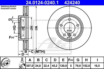 Brzdový kotouč ATE 24.0124-0240.1