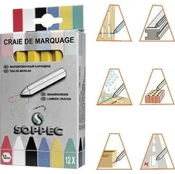 Křída lesnická SOPPEC Lumber žlutá - 12 ks