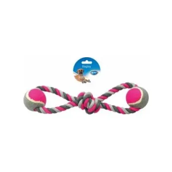Hračka pro psa Hračka bavl. Přetahovadlo 8 s 2 tenisáky DUVO+ 38 cm
