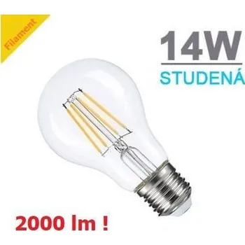 Žárovka LED21 LED žárovka 14W 6xCOS Filament E27 2000lm STUDENÁ BÍLÁ