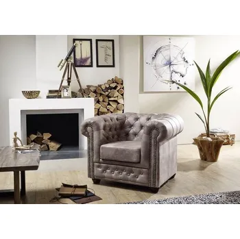 Křeslo Askont R Křeslo 1M silver Chesterfield Oxford