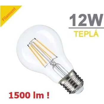 Žárovka LED21 LED žárovka 12W 4xCOS Filament E27 1500lm TEPLÁ BÍLÁ
