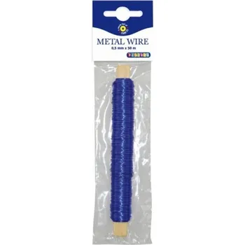 Materiál na výrobu šperku Barevný drátek 50m x 0,5mm MODRÝ