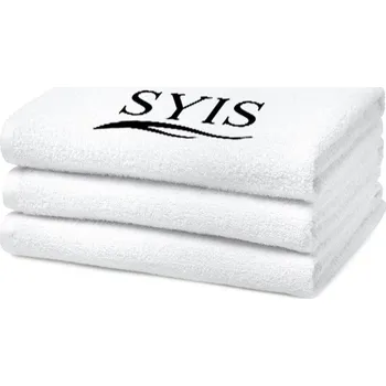 Prostěradlo Froté ručník s logem SYIS 70x140 cm - bílý