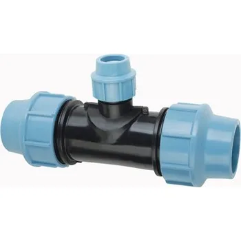 Vodovodní potrubí PE T-kus redukovaný 90 x 75 x 90 mm - Polyetylen UNI1013091076