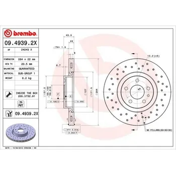 Brzdový kotouč Brembo 09.4939.2X
