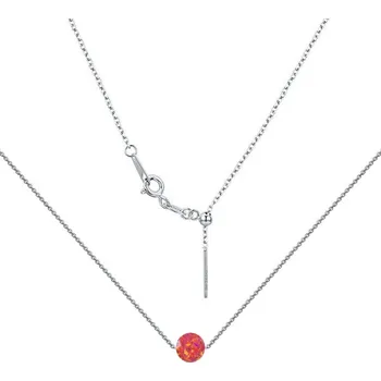 Náhrdelník NUBIS® Stříbrný náhrdelník s opálem - kulička 5 mm - NBS02-OP23