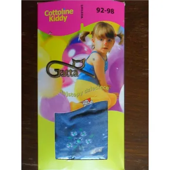 Dětské vzorované punčochové kalhoty Gatta modré s kytičkami 92-98 (dětské vzorované bavlněné elastické punčochové kalhoty 2-6let)