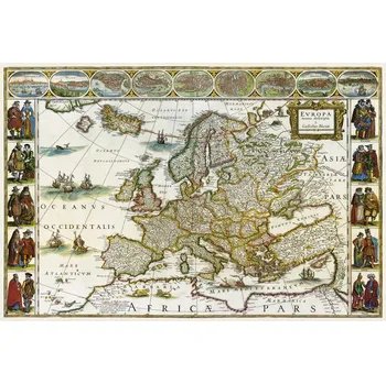 Historická Evropa - nástěnná mapa 113 x 83 cm, lamino + lišty