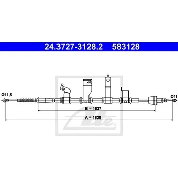 Lanko parkovací brzdy ATE 24.3727-3128.2