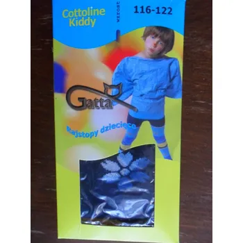 Dětské vzorované punčochové kalhoty Gatta tmavě modré s kytkami 116-122 (dětské vzorované bavlněné elastické punčochové kalhoty 2-6 let)