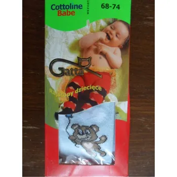 Dětské vzorované punčochové kalhoty Gatta světle modré s medvídkem 68-74 (dětské vzorované bavlněné elastické punčochové kalhoty 0-2 roky)