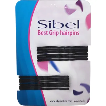 Vlnitá sponka Sibel Best Grip - 5 cm, černá - 12ks (9600054-02)