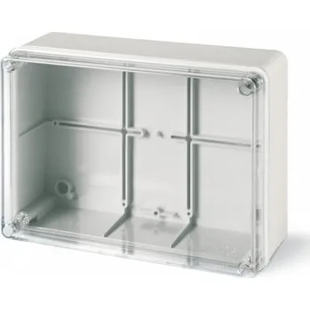 Elektroinstalační krabice 686.429 686.429 Instalační krabice hluboká průhledná SCABOX IP56 - 300x220x170mm SCAME