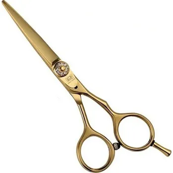 Kadeřnické nůžky PRO FEEL JAPAN EB-60 GOLD - Profesionální kadeřnické nůžky 6' - šroub s kamínky